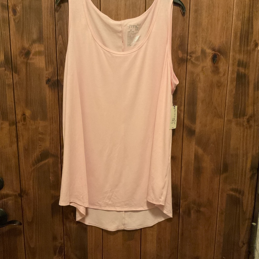 Terra & Sky Light Pink Layered Scoop Neck Tank